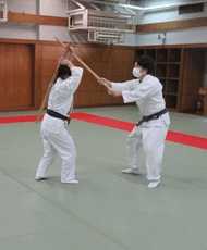 2026年合同稽古にて合気道の組太刀変化技で小手に合わせた瞬間